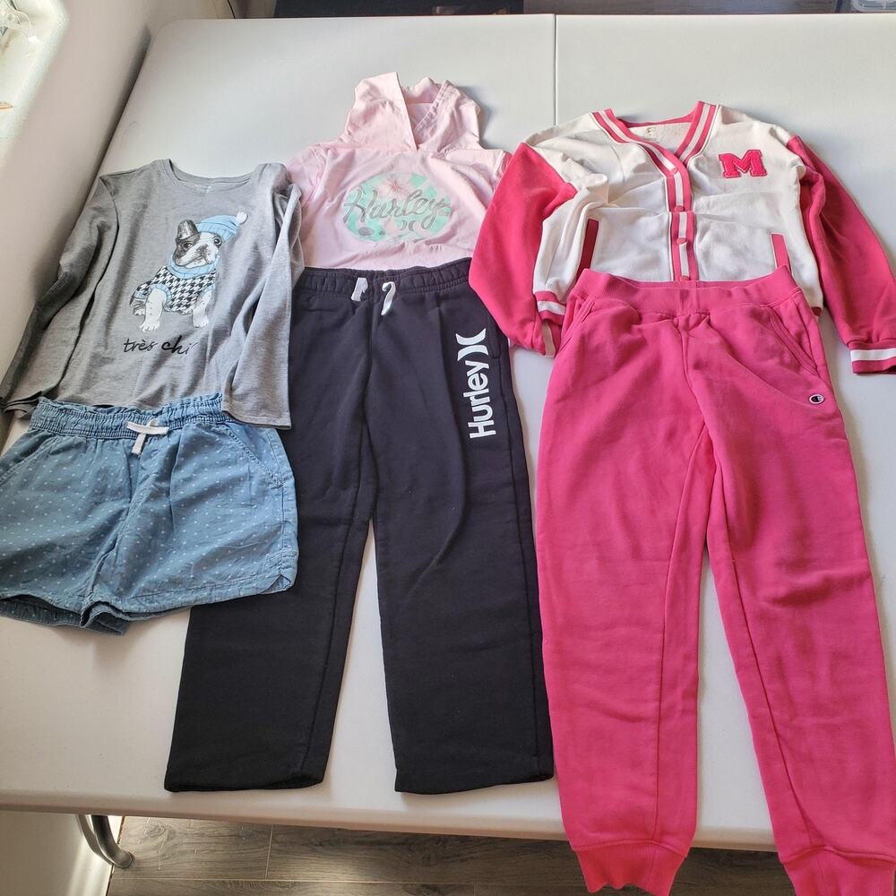 Mixed Brands Outfit Set Girls 10-12 Multicolor Hoodie Pants Shorts Jacket Lot